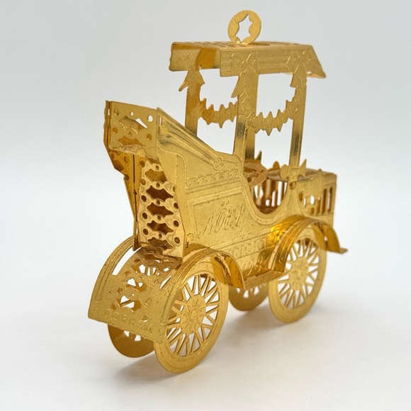 VTG 1981 Gorham Filigree 3D Brass Royal Carriage Holiday Ornament - Picture 3 of 8